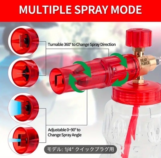 BEARFORCE 高圧洗浄スノーフォームガン1/4インチ クイックコネクター