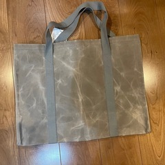 【新品】 ワークマン パラフィン 帆布 ラージ トートバック グレー 35Lの画像