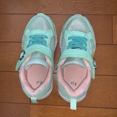 女の子シューズ　17センチ　グリーンの画像