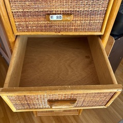 籐家具　引き出し七段チェストの画像