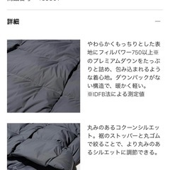 ユニクロ　ダウン　パウダーソフトダウンジャケット　07グレー　Mサイズの画像