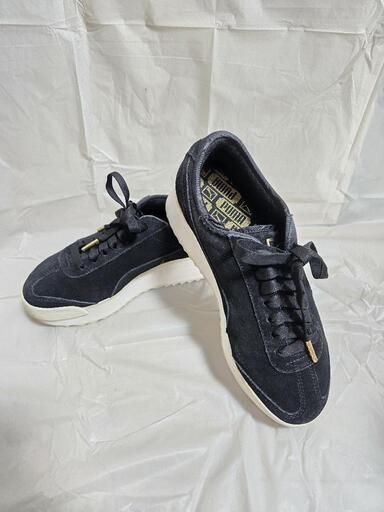 プーマ PUMA レディース ローマ アモーレ スウェード ウィメンズ ROMA AMORE SUEDE W 厚底スニーカー プーマ ブラック 370946-01　24.0㎝