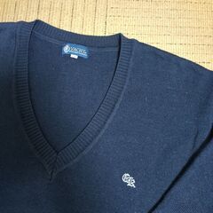 千葉経済大学附属高等学校　ニットセーター　紺の画像