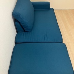 【決まり】ソファ　1人掛け　2人掛け　オットマン　ターコイズブルーの画像