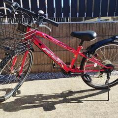 自転車　24インチ　子供用　レッド　　おまけ付き