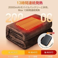 【新品未使用】① 電気毛布 掛け敷き 電熱毛布 掛け 3秒速暖 ふわふわ 洗える 温度調節 タイマー 電気ブランケット 電気ひざ掛け ひざ掛け 省エネ 電気カーペット の画像