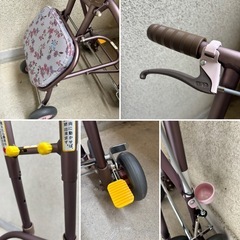 値下げ↓中古◆シルバーカー◆フラワーピンク◆折りたたみの画像