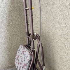 値下げ↓中古◆シルバーカー◆フラワーピンク◆折りたたみの画像