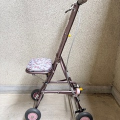 値下げ↓中古◆シルバーカー◆フラワーピンク◆折りたたみの画像