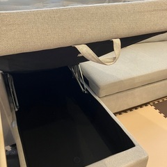 ニトリ　布張りカウチソファベッドの画像
