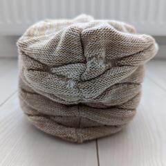 未使用　Cotton100%　つば付きキャスケット　つば付きニット帽の画像