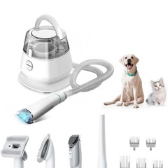 LYSOR ペット用 グルーミングクリーナー 犬 猫 バリカン ペット用 グルーミング掃除機 吸引力調整可能 1台5役 犬用 バリカン 抜け毛取り 犬猫通用 多品種対応
