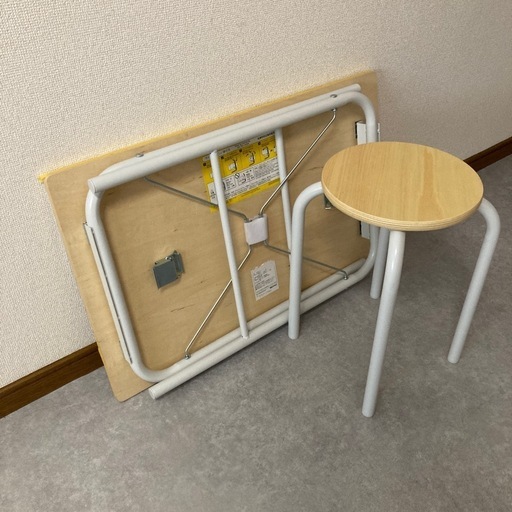 極美品)無印スチールパイプテーブル\u0026スツール