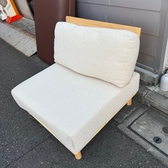 1人用 オシャレ 木製 木目 ソファ　ソファーの画像