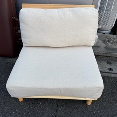 1人用 オシャレ 木製 木目 ソファ　ソファーの画像