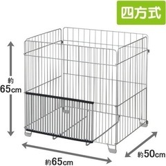 アイリスオーヤマ　ファンヒーターガード　幅65×奥行50×高さ65cm　シルバー　FTE-650Nの画像