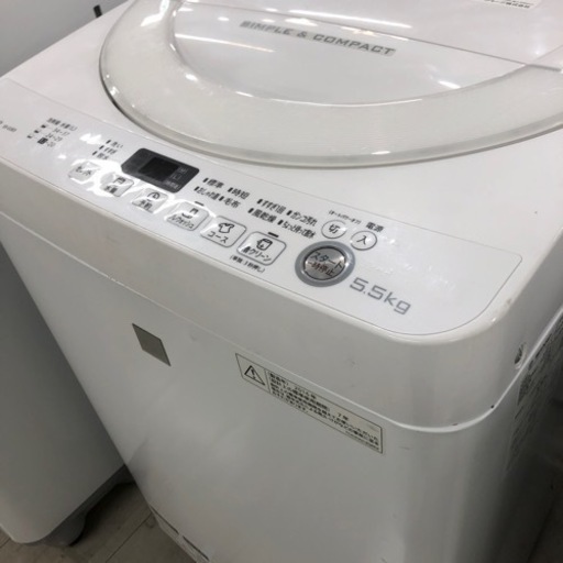 安心の6ヶ月保証付き！SHARP洗濯機2016年製5.5kg【トレファク堺福田店】