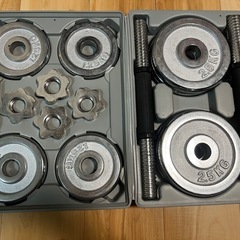 【最終値下げ】クロームダンベル10kg×２個セット　収納ケース付き