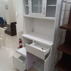 ★ジモティ割あり★  食器棚 ホワイト W89×D45.5×H180.5 クリーニング済み TC6714