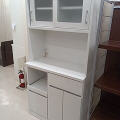 ★ジモティ割あり★  食器棚 ホワイト W89×D45.5×H180.5 クリーニング済み TC6714