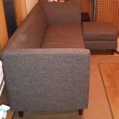 ３人がけソファ　オットマン　レイアウト自在モジュール　⚠️訳あり　の画像
