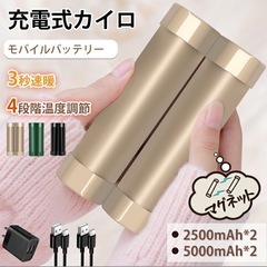 【新品未使用】① 充電式カイロ 大容量 電気カイロ 軽量 分離式...