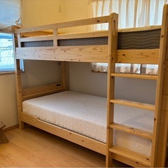 木製二段ベッド シングルサイズ オープンタイプ