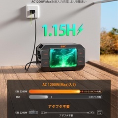 新品未開封　ELB ポータブル電源 定格2200W 瞬間最大3600W リン酸鉄T1 PRO ②の画像