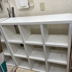木製の大きめラック　棚　白　中古