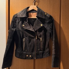 goosecraft製　ブラック スエード ライダースジャケット
