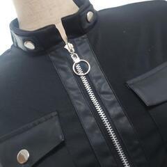 ワンピース スカート部分フェイクレザー 辛口コーデの画像