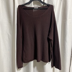 GU ブラウン　ニットブラウス