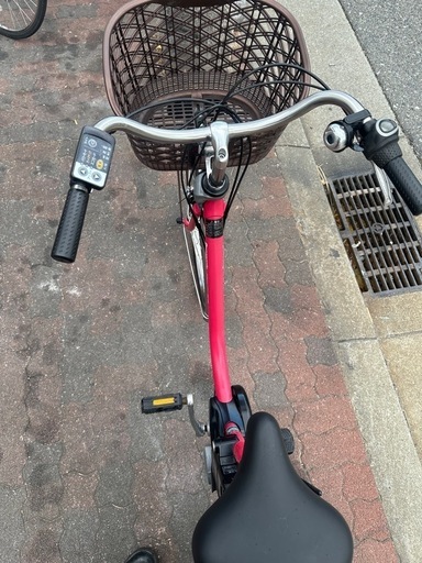 パナソニック電動アシスト自転車ピンク色バッテリー、充電器付き