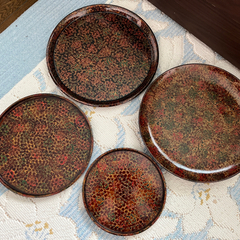 【未使用】津軽塗　唐塗　お盆　高級漆器　伝統工芸品　まとめ売り