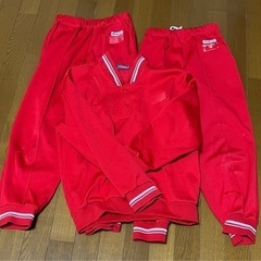 中古赤ジャージ上1下2枚の画像