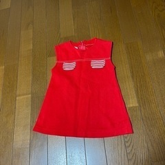中古女児ワンピース　赤