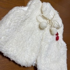 中古　モコモコ白ベストの画像