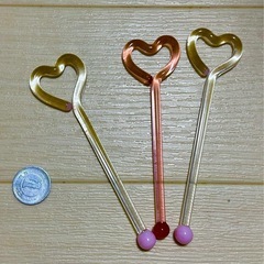 マドラー　飾り　ガラス　3本セット　バラ売り可