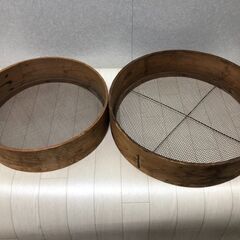 アンティーク 古道具 木枠 ふるい ざる レトロ　２個セット　2...