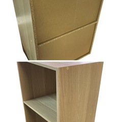 軽量 大容量 カラーボックス 2段 マルチラック 木目調  収納 家具  軽い ラック 収納ボックス 棚 強化  インナーボックス 木目 木目柄横置き 本棚 シェルフ 書棚 絵本 絵本ラック 本棚の画像