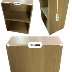 軽量 大容量 カラーボックス 2段 マルチラック 木目調  収納 家具  軽い ラック 収納ボックス 棚 強化  インナーボックス 木目 木目柄横置き 本棚 シェルフ 書棚 絵本 絵本ラック 本棚の画像