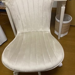 PCチェア　お洒落椅子　ベロア調　ラテベージュ　くすみカラー