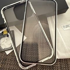 iPhone14pro両面強化ガラスカバーシルバーの画像
