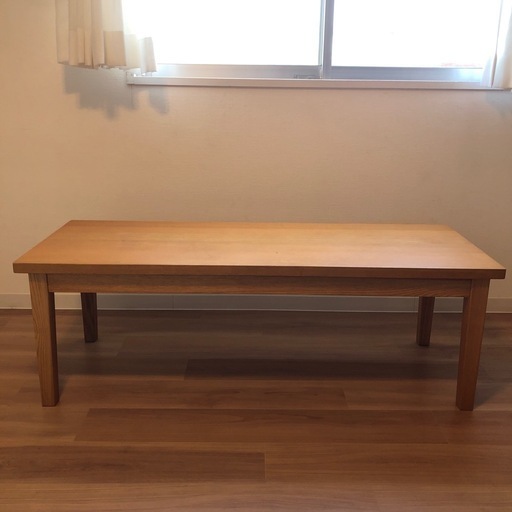 無印良品　タモ材無垢材　ローテーブル