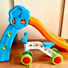 美品【室内遊びセット】折りたたみすべり台・三輪車