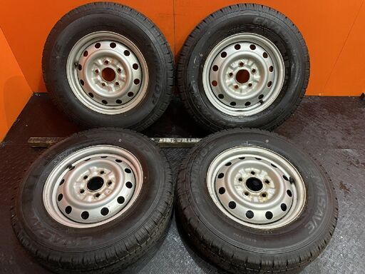 【DUNLOP ENASAVE VAN01 185R14 6PR LT】夏タイヤ【スチールホイール 14インチ 5J5HPCD114.3+】バリ溝 ボンゴ等　(VTM211)
