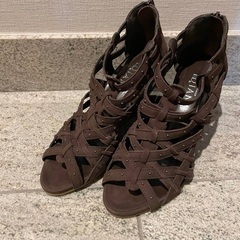 DIANA ダイアナ　サンダル　24センチ　厚底 ブラウン　編み上げ