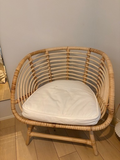 イケア IKEA ブスクボー ソファ 1人がけチェア ラタン