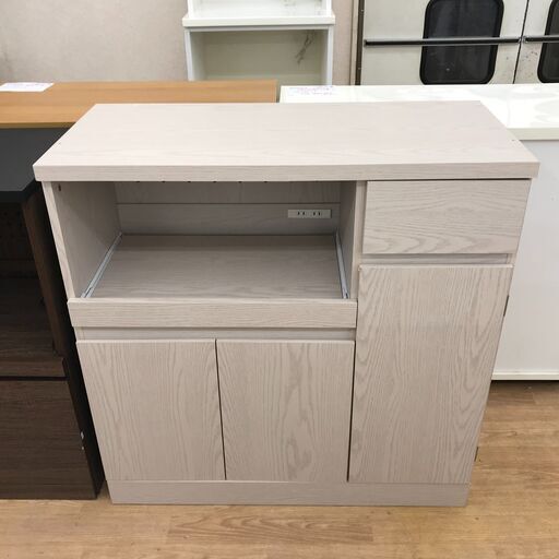★ジモティ割あり★ ベガコーポレーション レンジ台 アッシュグレー H91×W90×D42 クリーニング済み KJ7499