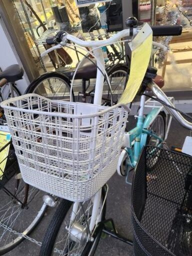 ★店頭にて試乗可★ J6447　折りたたみ自転車　ライトグリーン　28インチ　オートライト　６ギア　簡易クリーニング済　【リユースのサカイ柏店】　 中古自転車 　流山市 中古自転車 松戸市 中古自転車 我孫子市 中古自転車 船橋市 中古自転車 守谷市 中古自転車 取手市 中古自転車